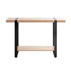 Console deux niveaux bois et métal