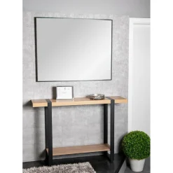 Console deux niveaux bois et métal