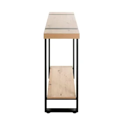 Console deux niveaux bois et métal