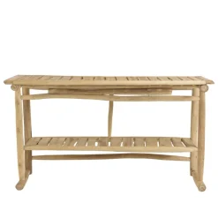 Console double plateau en branches de Teck naturel WILL Beige