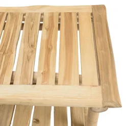 Console double plateau en branches de Teck naturel WILL Beige