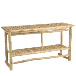 Console double plateau en branches de Teck naturel WILL Beige