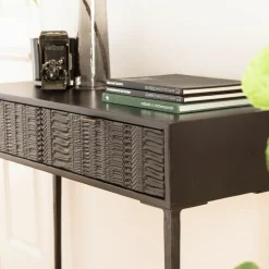 Console en bois de manguier massif noire