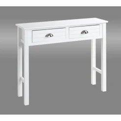 console en bois massif 2 tiroirs