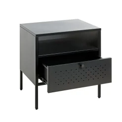 Console en métal avec tablette et tiroir noir