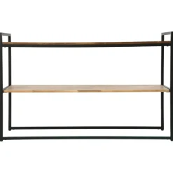 Console en métal et bois marron