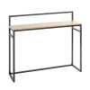 Console en métal et bois plateau décor chène