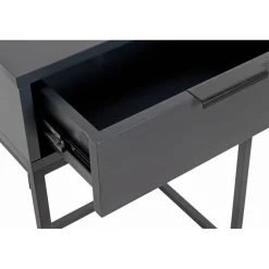 Console en panneau de particules avec décor en anthracite tube peint par poudrage en noir