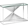 Console en Verre Transparent et Pieds Argent CLESSY