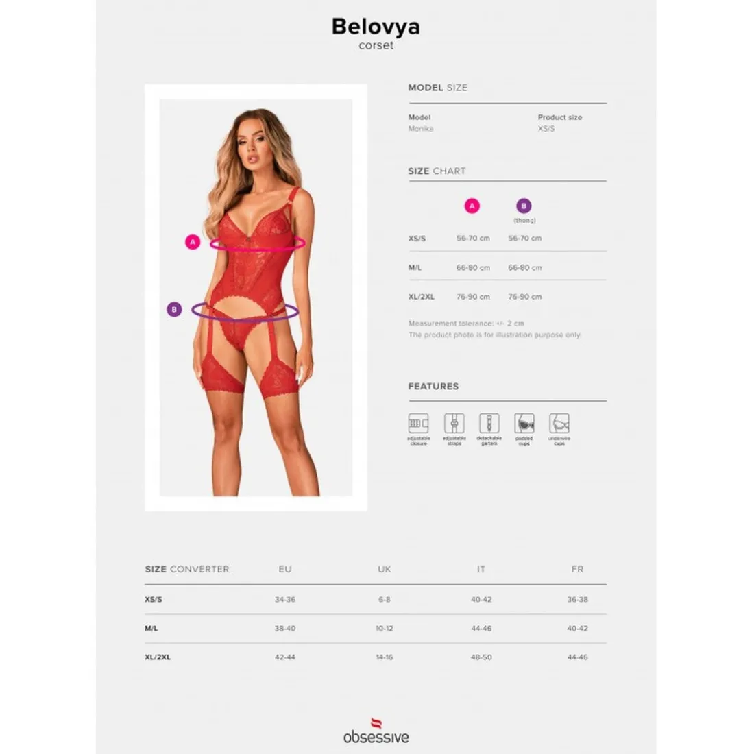 Corset Belovya XS/S - Rouge Obsessive
