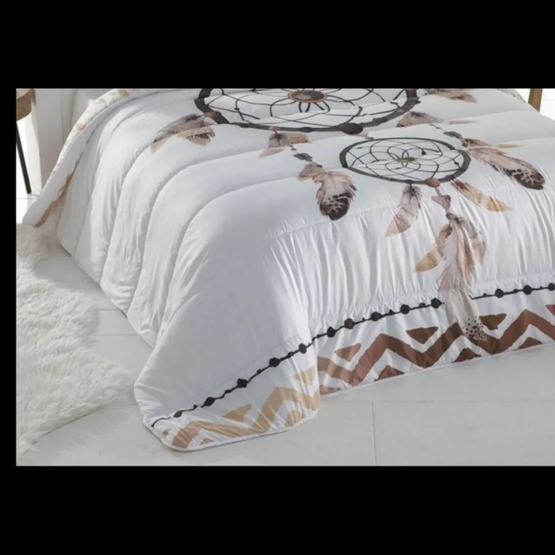 Couette déco double face motif attrape-rêve Blanc