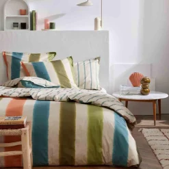 Courtepointe imprimée en percale de coton 140 x 200cm MIRMANDE MOSS-Multicolore