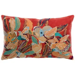 Coussin brodé DORI Papaye