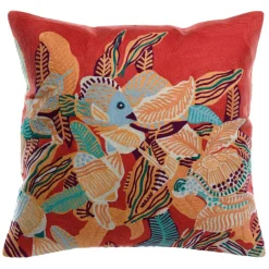 Coussin brodé DORI Papaye