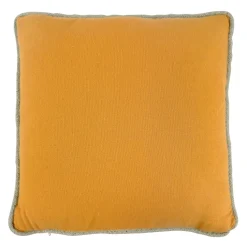 Coussin coton recyclé CORDIA jaune curry