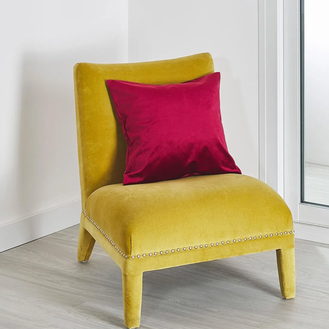 Coussin d'Ameublement Uni Bordeaux 045X045 cm VELOURS