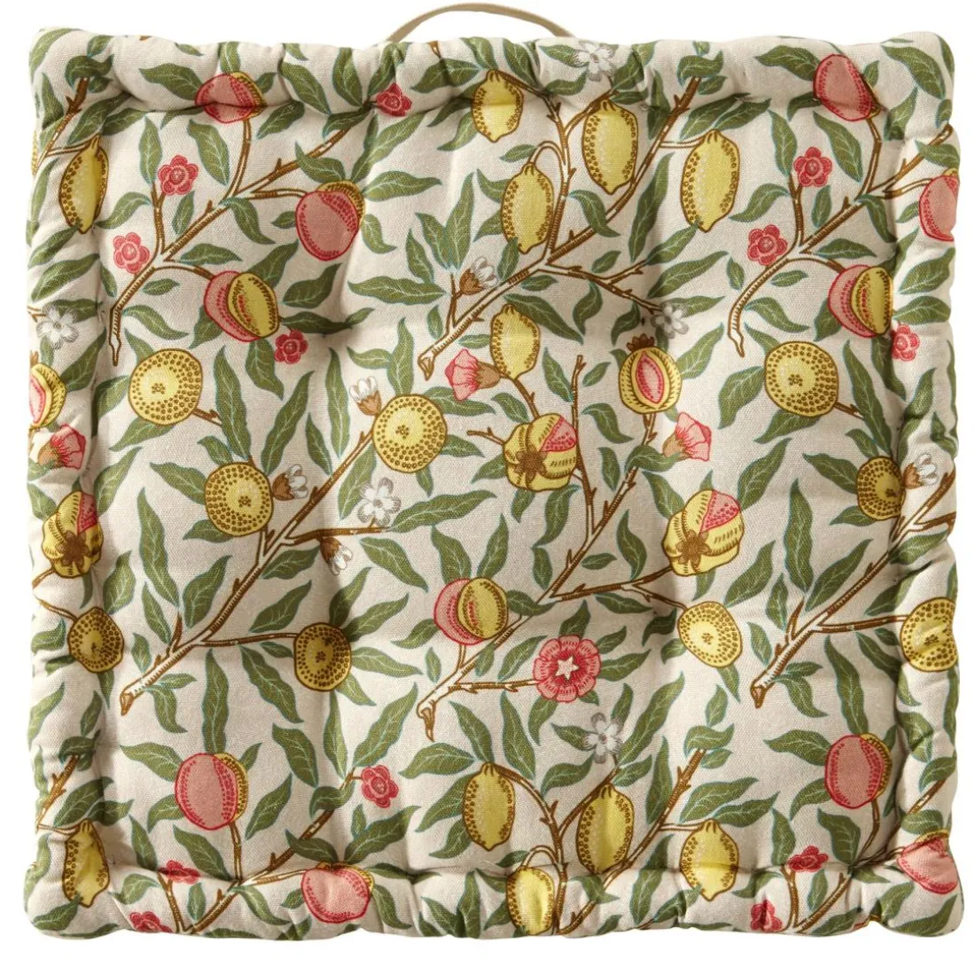 Coussin de sol, carré, coton imprimé, CM.CAPRI, jaune