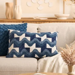 Coussin Floe 58x38cm - bleu egéen