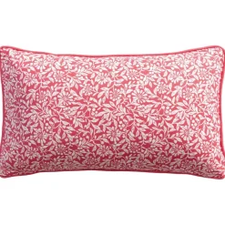 Coussin FLORA rectangle 30 x 50cm motif fleurettes orange corail