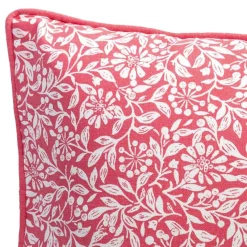 Coussin FLORA rectangle 30 x 50cm motif fleurettes orange corail