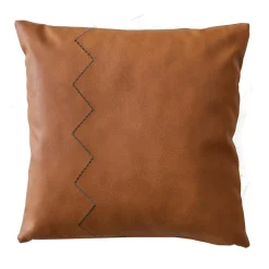 Coussin Imitation Cuir Camel 45x45 cm JIBI