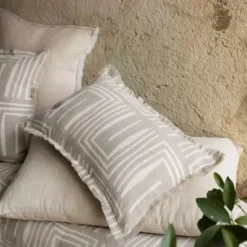 Coussin imprimé Tina Naturel