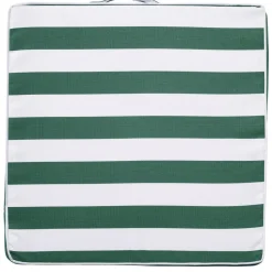 Coussin matelas en polyester PORNIC 48 x 48 cm rayé d'extérieur vert foncé