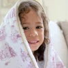 Couverture Hiver pour bébé Jouy rose