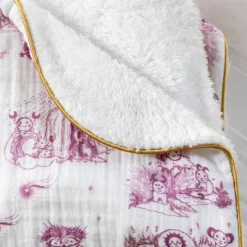 Couverture Hiver pour bébé Jouy rose