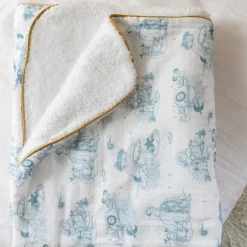 Couverture Hiver pour bébé Jouy bleu