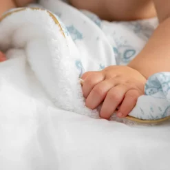 Couverture Hiver pour bébé Jouy bleu