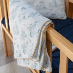 Couverture mi saison pour bébé Jouy bleu