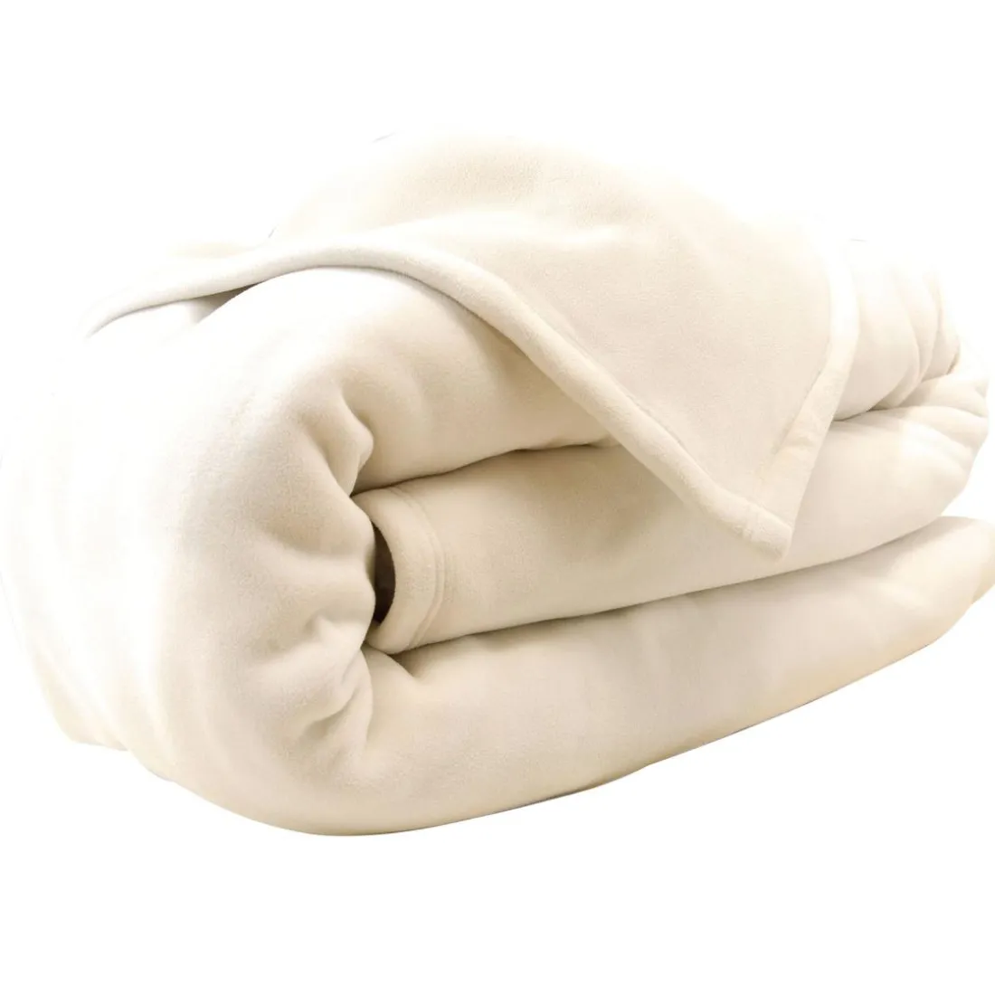 Couverture POLAIRE UNIE microfibre tempérée naturel