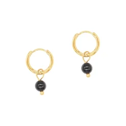 Créoles Sloya Serena en pierres Obsidienne