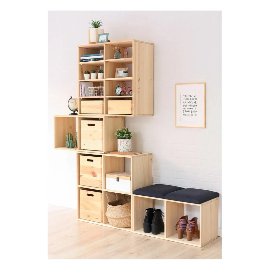 Cube en pin massif