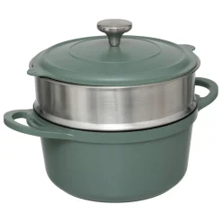 Cuiseur vapeur fonte d'aluminium vert