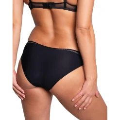 Culotte brodée en tulle - Beige dore/noir