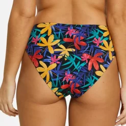 Culotte de bain imprimé feuillage noir