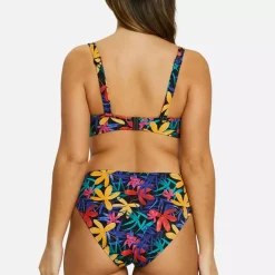 Culotte de bain imprimé feuillage noir