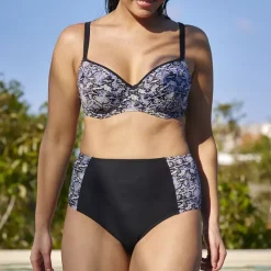 Culotte de bain taille haute noir