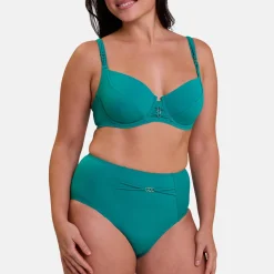 Culotte de bain taille haute - Bleu