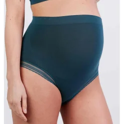 Culotte de grossesse maxi verte Cache-Cœur Lingerie en viscose