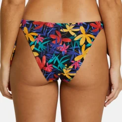 Culotte de maillot de bain taille basse - Noire - Florale