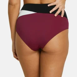 Culotte de maillot de bain taille haute - Rouge