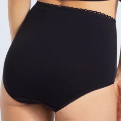 Culotte haute noire en coton