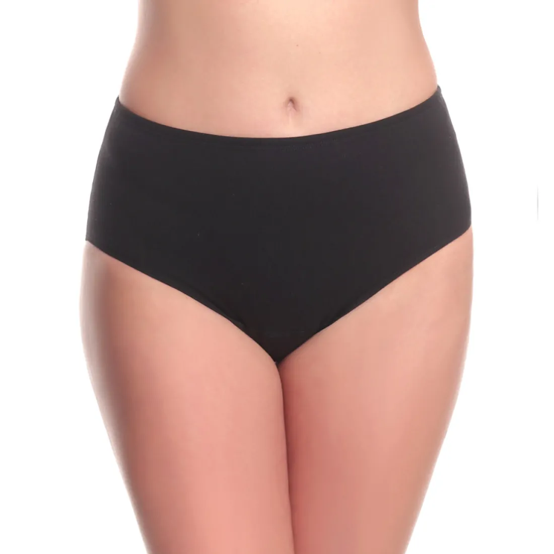 Culotte taille haute en coton noire