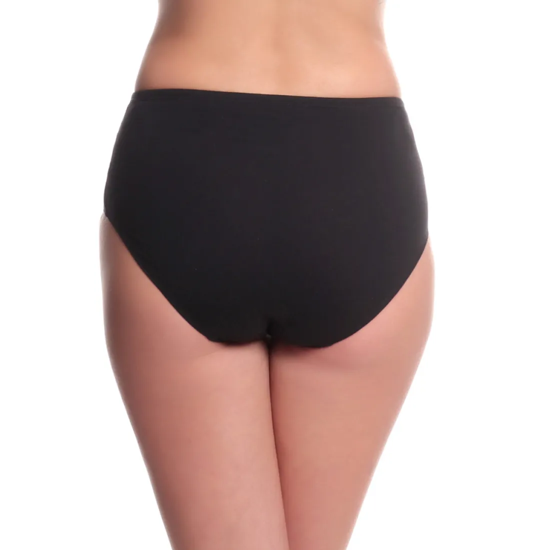 Culotte taille haute en coton noire