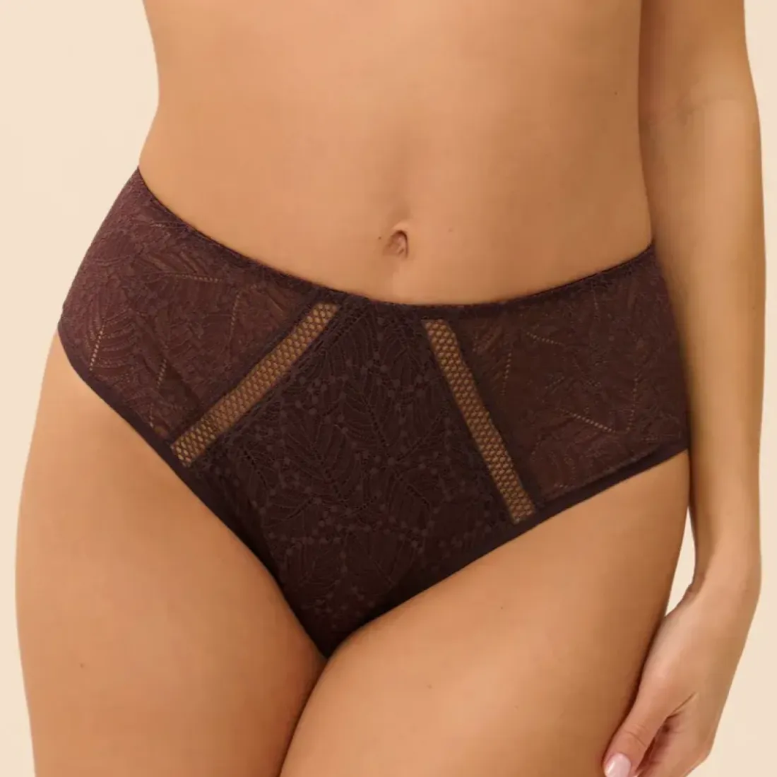 Culotte taille haute en dentelle