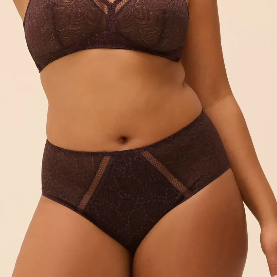 Culotte taille haute en dentelle
