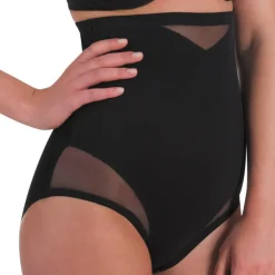 Culotte taille haute gainante - Noire en nylon